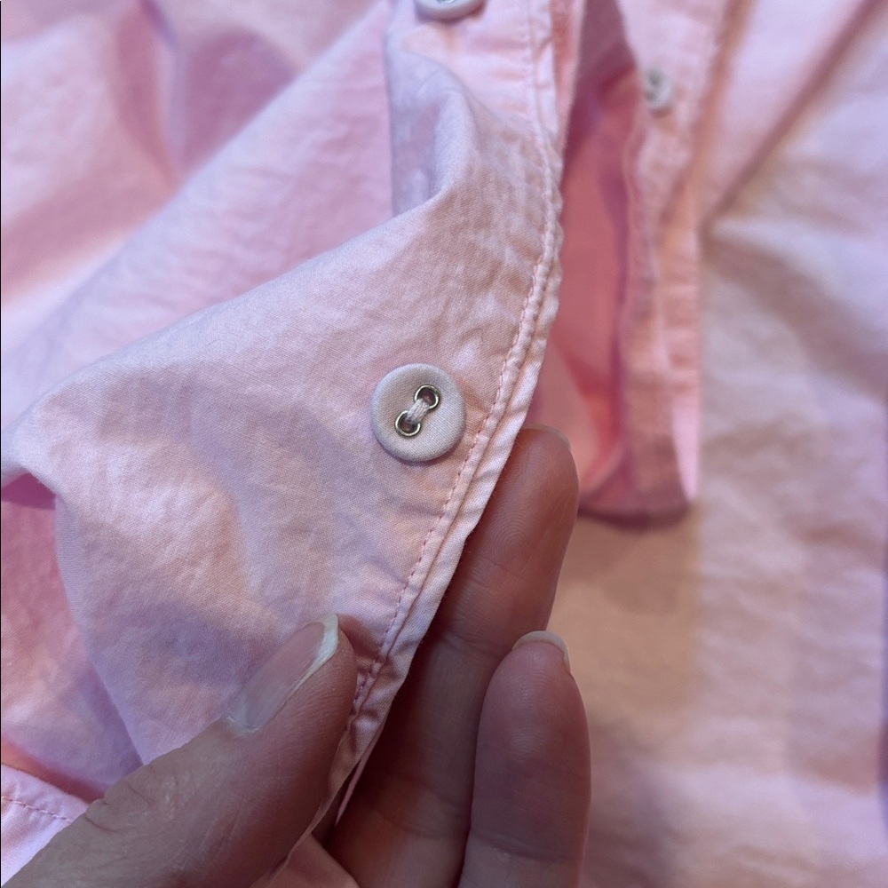 SKIMS XS Baby Pink Pajama Shirt Poplin Button Up Sleep Top - Picture 6 of 6